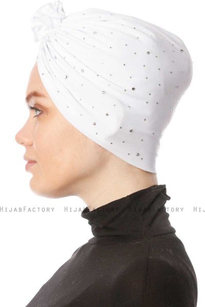 Shereen - Turban Crepe Chiffon Blanc - Sehr-i Sal