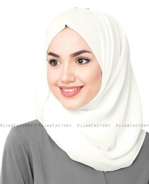 Shiny Offwhite Georgette Hijab 5XA57a