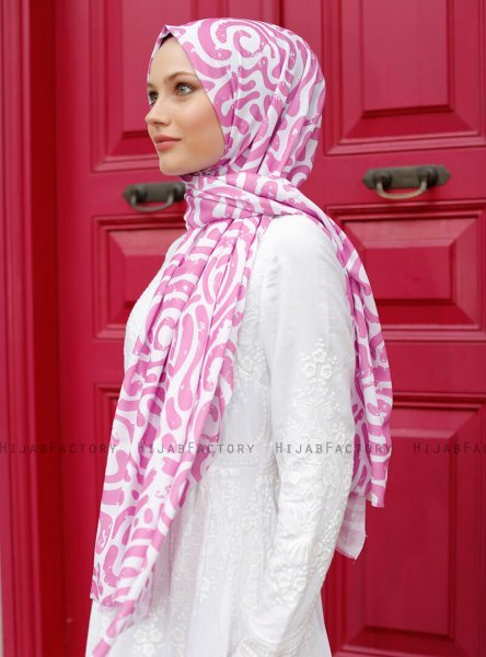 Yumna - Hijab à Motifs Rose