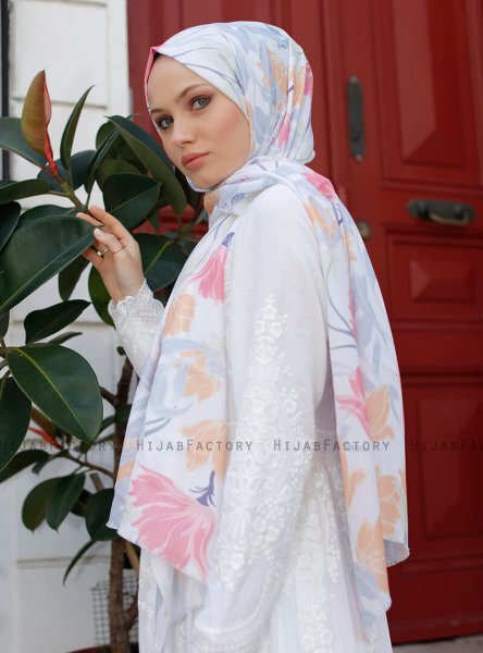 Yumna - Hijab à Motifs Rose Foncé
