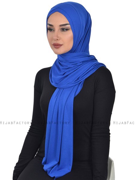 Sofia - Hijab Coton Pratique Bleu