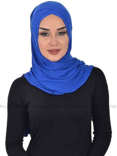 Sofia - Hijab Coton Pratique Bleu
