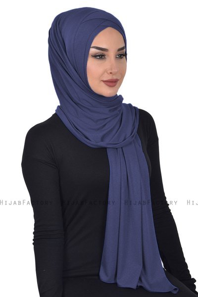 Sofia - Hijab Coton Pratique Bleu Marin