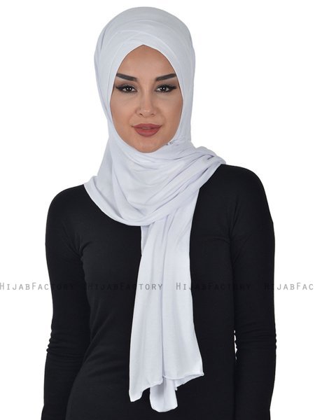 Sofia - Hijab Coton Pratique Blanc