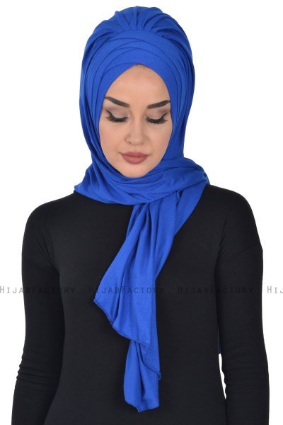 Tamara - Hijab Coton Pratique Bleu