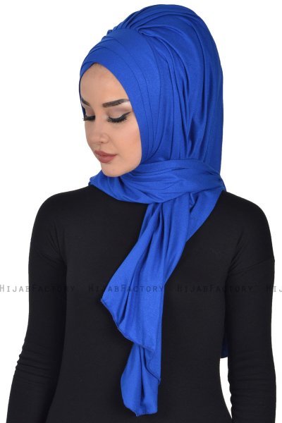 Tamara - Hijab Coton Pratique Bleu