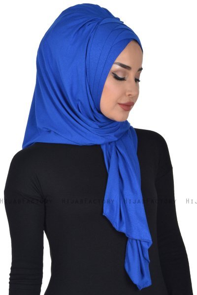 Tamara - Hijab Coton Pratique Bleu