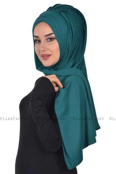 Tamara - Hijab Coton Pratique Vert Foncé