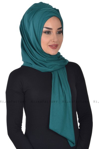 Tamara - Hijab Coton Pratique Vert Foncé