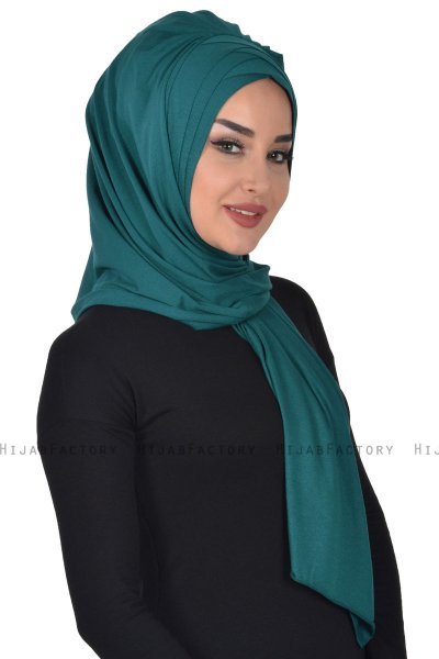 Tamara - Hijab Coton Pratique Vert Foncé