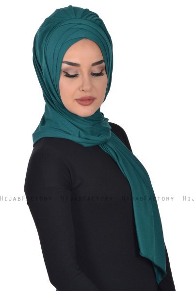 Tamara - Hijab Coton Pratique Vert Foncé