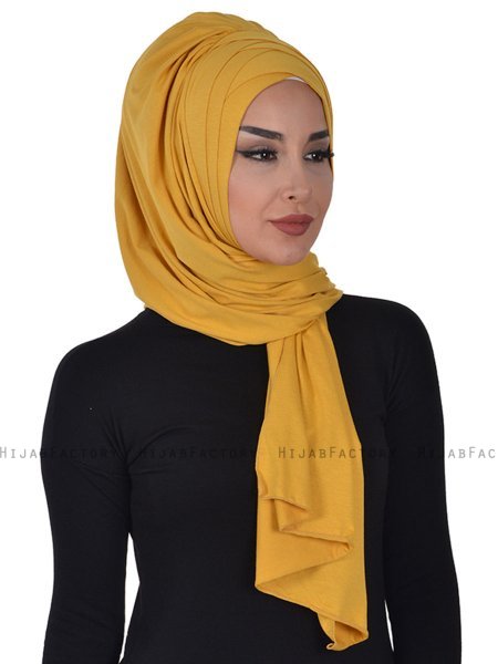 Tamara - Hijab Coton Pratique Moutarde
