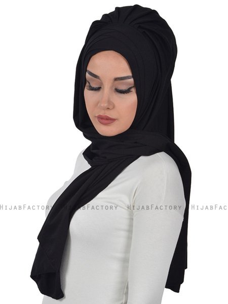 Tamara - Hijab Coton Pratique Noir