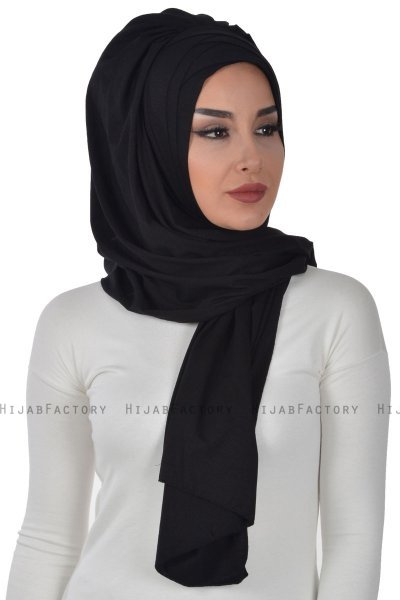 Tamara - Hijab Coton Pratique Noir