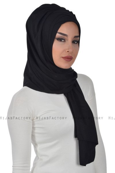 Tamara - Hijab Coton Pratique Noir