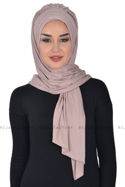 Tamara - Hijab Coton Pratique Taupe