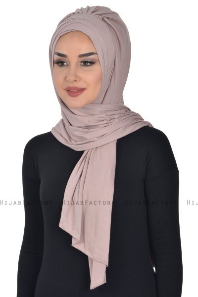 Tamara - Hijab Coton Pratique Taupe