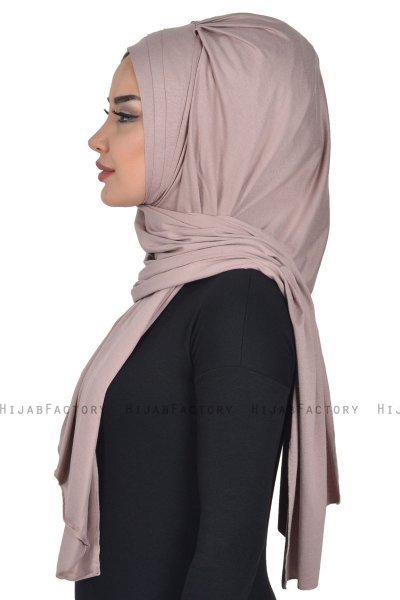 Tamara - Hijab Coton Pratique Taupe