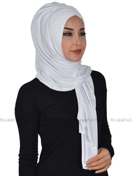 Tamara - Hijab Coton Pratique Blanc