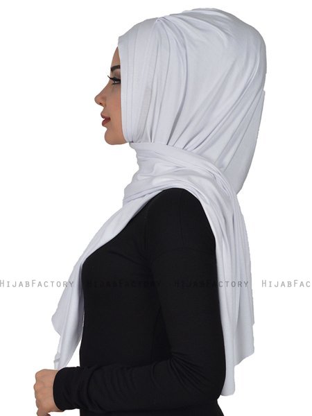 Tamara - Hijab Coton Pratique Blanc