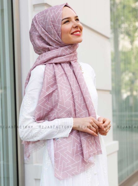 Tharaa - Hijab à Motifs Rose - Sal Evi