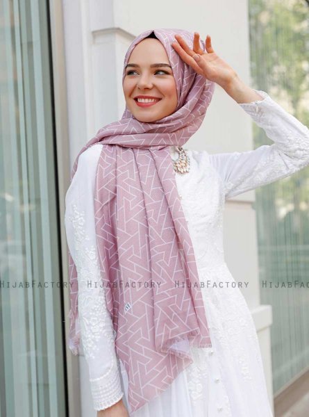 Tharaa - Hijab à Motifs Rose - Sal Evi