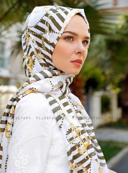 Ulima - Hijab à Motifs Kaki - Sal Evi