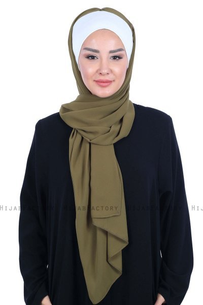 Vera - Hijab Pratique Crème & Kaki