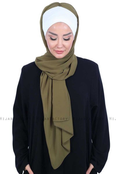 Vera - Hijab Pratique Crème & Kaki
