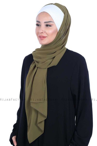 Vera - Hijab Pratique Crème & Kaki