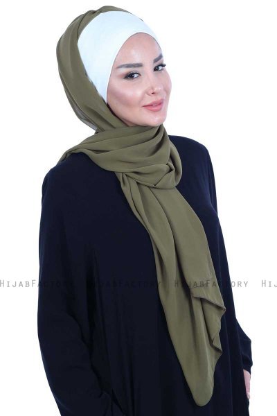 Vera - Hijab Pratique Crème & Kaki