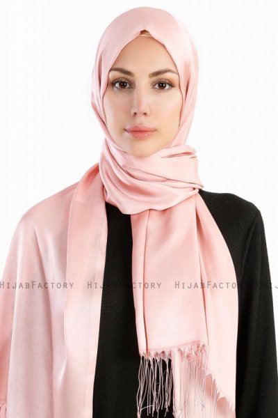 Verda Gammelrosa Satin Hijab Sjal Madame Polo 130015-1