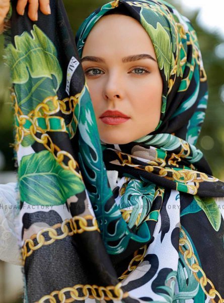 Yamileth - Hijab à Motifs Vert - Sal Evi