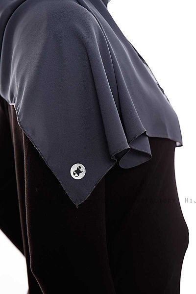 Yara - Hijab Crepe Pratique One-Piece Anthracite