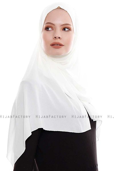 Yara - Hijab Crepe Pratique One-Piece Crème