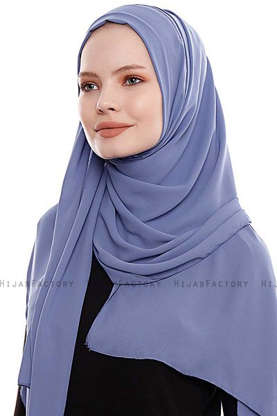 Yara - Hijab Crepe Pratique One-Piece Indigo