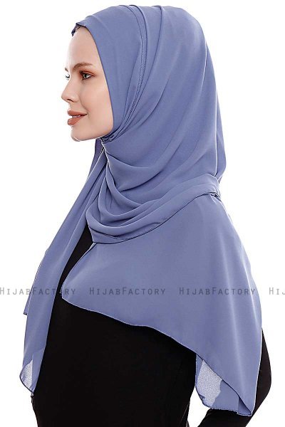 Yara - Hijab Crepe Pratique One-Piece Indigo