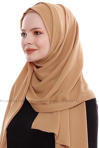 Yara - Hijab Crepe Pratique One-Piece Caramel Clair