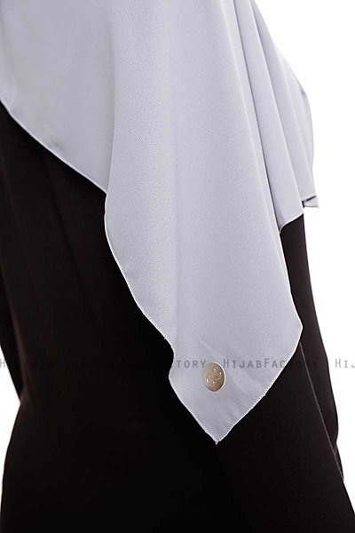 Yara - Hijab Crepe Pratique One-Piece Gris Clair