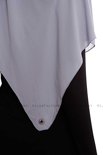 Yara - Hijab Crepe Pratique One-Piece Gris Foncé