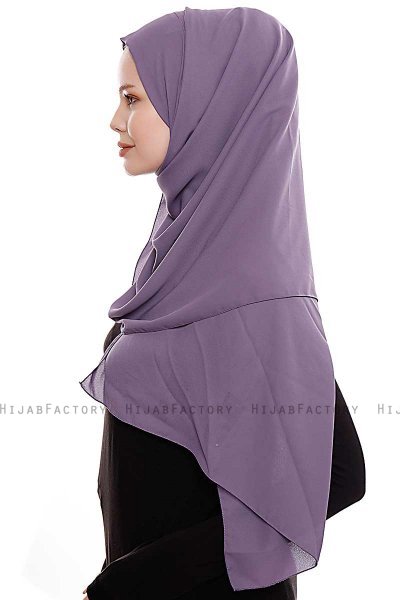 Yara - Hijab Crepe Pratique One-Piece Prune