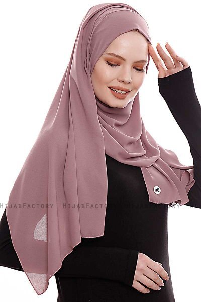 Yara - Hijab Crepe Pratique One-Piece Rose Pink