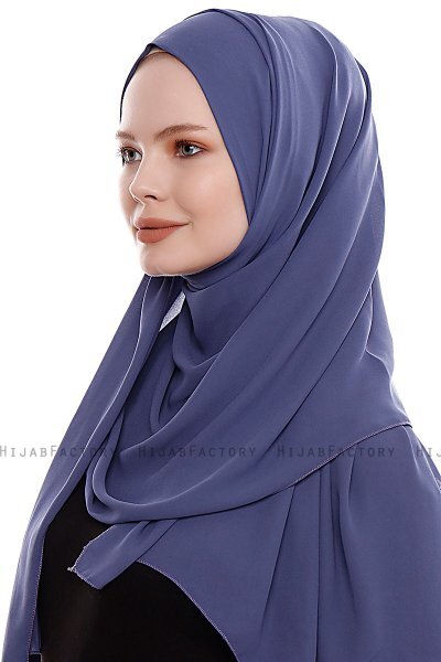 Yara - Hijab Crepe Pratique One-Piece Royal Blue