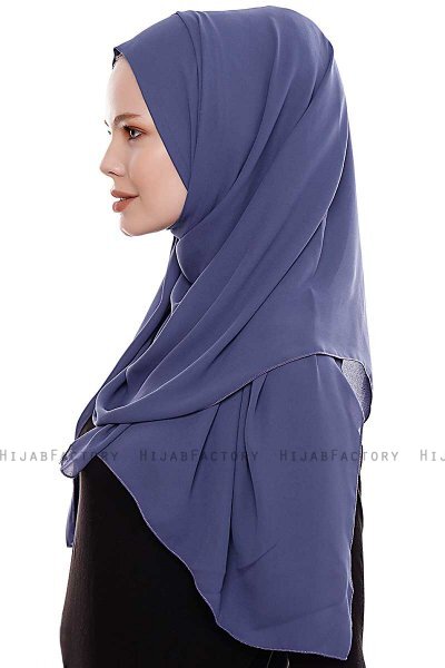 Yara - Hijab Crepe Pratique One-Piece Royal Blue