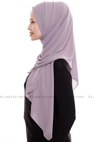 Yara - Hijab Crepe Pratique One-Piece Gris Pierre