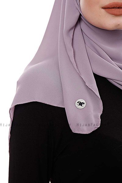 Yara - Hijab Crepe Pratique One-Piece Gris Pierre