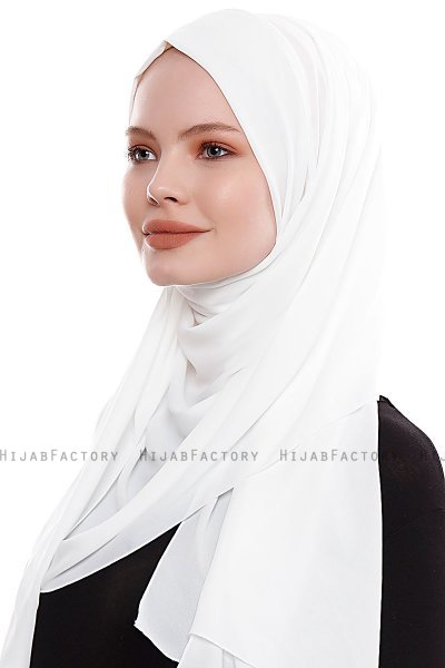 Yara - Hijab Crepe Pratique One-Piece Blanc