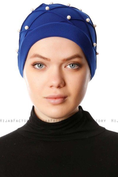 Yaren - Turban Crepe Chiffon Bleu - Sehr-i Sal