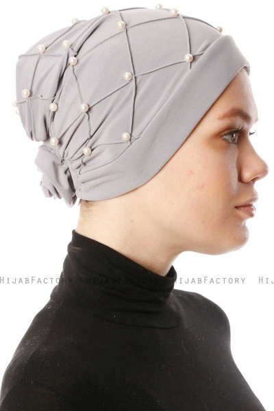 Yaren - Turban Crepe Chiffon Gris - Sehr-i Sal