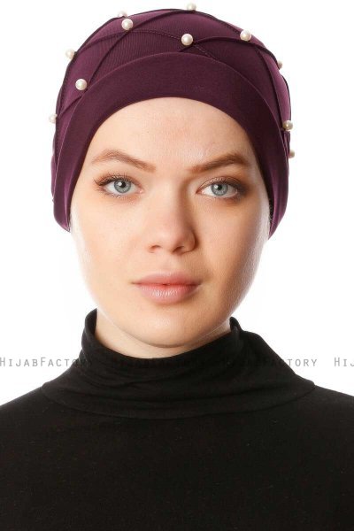 Yaren - Turban Crepe Chiffon Violet - Sehr-i Sal